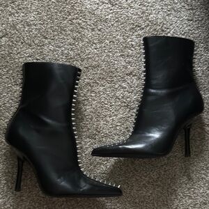 Zara-Black Studded Ankle Boots